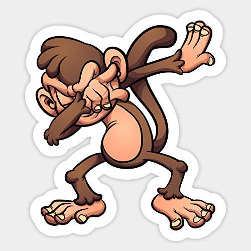 Funny Dabbing Monkey Vinyl Sticker - Waterproof Decal for Laptops, Cars, Tumblers & DIY Crafts - Perfect for Gifts, Parties & Room Decor
