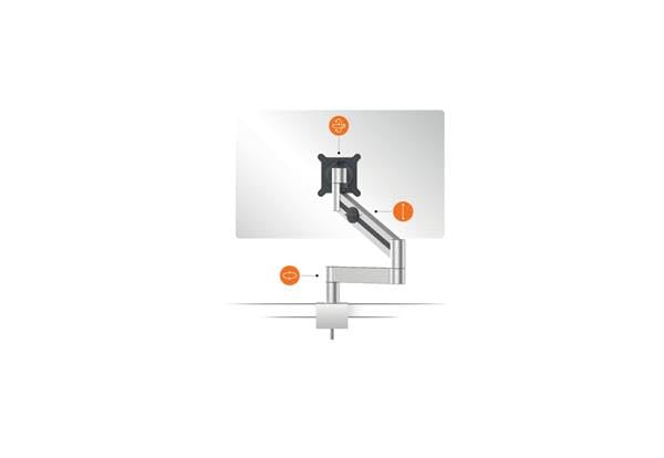 Durable Single Monitor Mount Stand with Clamp - VESA 75/100 Compatible for 21-27 Inch Screens - Height Adjustable, Rotate & Tilt Ergonomic Desk Mount - Perfect for Home Office, Gaming Setup and Workspace Organization