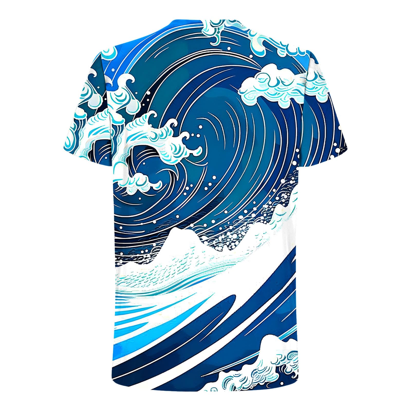 3D Hawaiian Printed T-Shirts for Men | Short Sleeve Beach Waves Graphic Tees | Summer Novelty Streetwear Tops | Perfect for Beach Parties, Vacations & Casual Outings