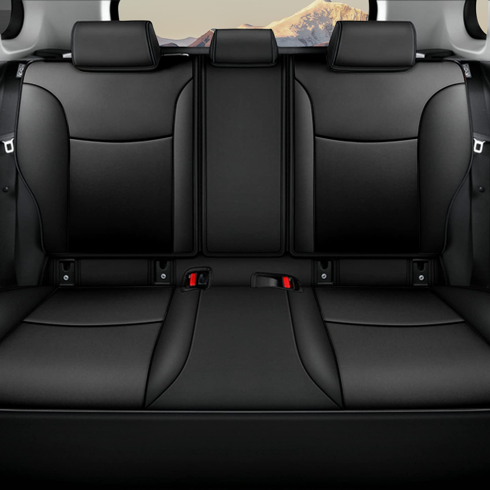 AOMSAZTO Custom Fit Leather Seat Covers for Toyota Corolla 2020 2021 2022 (L, LE) - Full Set Black Car Seat Protectors | Premium Interior Upgrade for Daily Commute & Road Trips