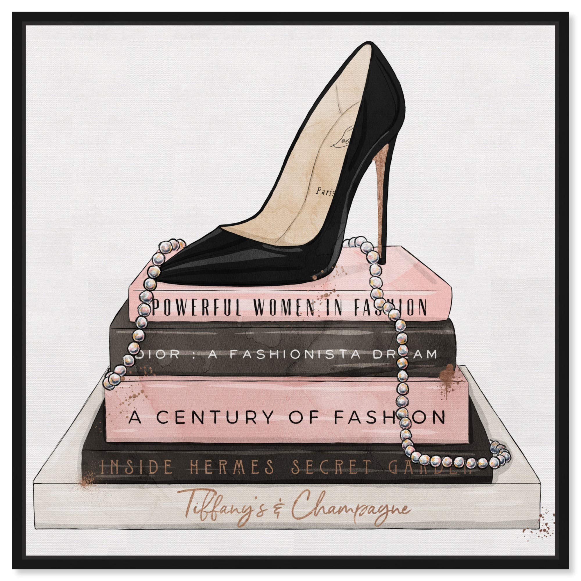 Stylish High Heel & Fashion Books Framed Wall Art Canvas Prints - Perfect for Home Decor, Office & Gift Giving