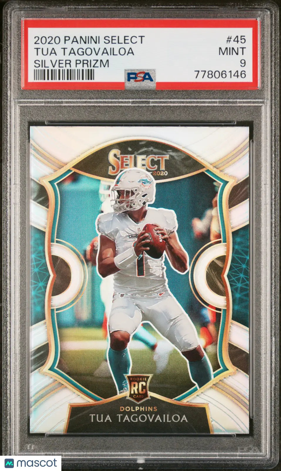 2020 Panini Select Football Tua Tagovailoa Rookie Card Silver Prizm PSA 9 - Perfect for NFL Collectors & Sports Memorabilia Enthusiasts