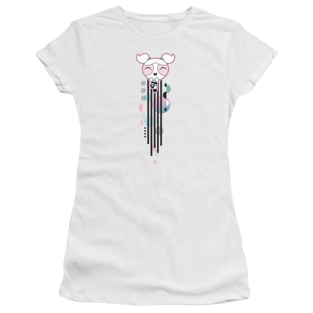 Trevco Powerpuff Girls Bubbles Graphic Juniors' Sheer Fitted T-Shirt | Cartoon Character Tee for Girls | Perfect for Cosplay, Birthday Parties & Casual Wear