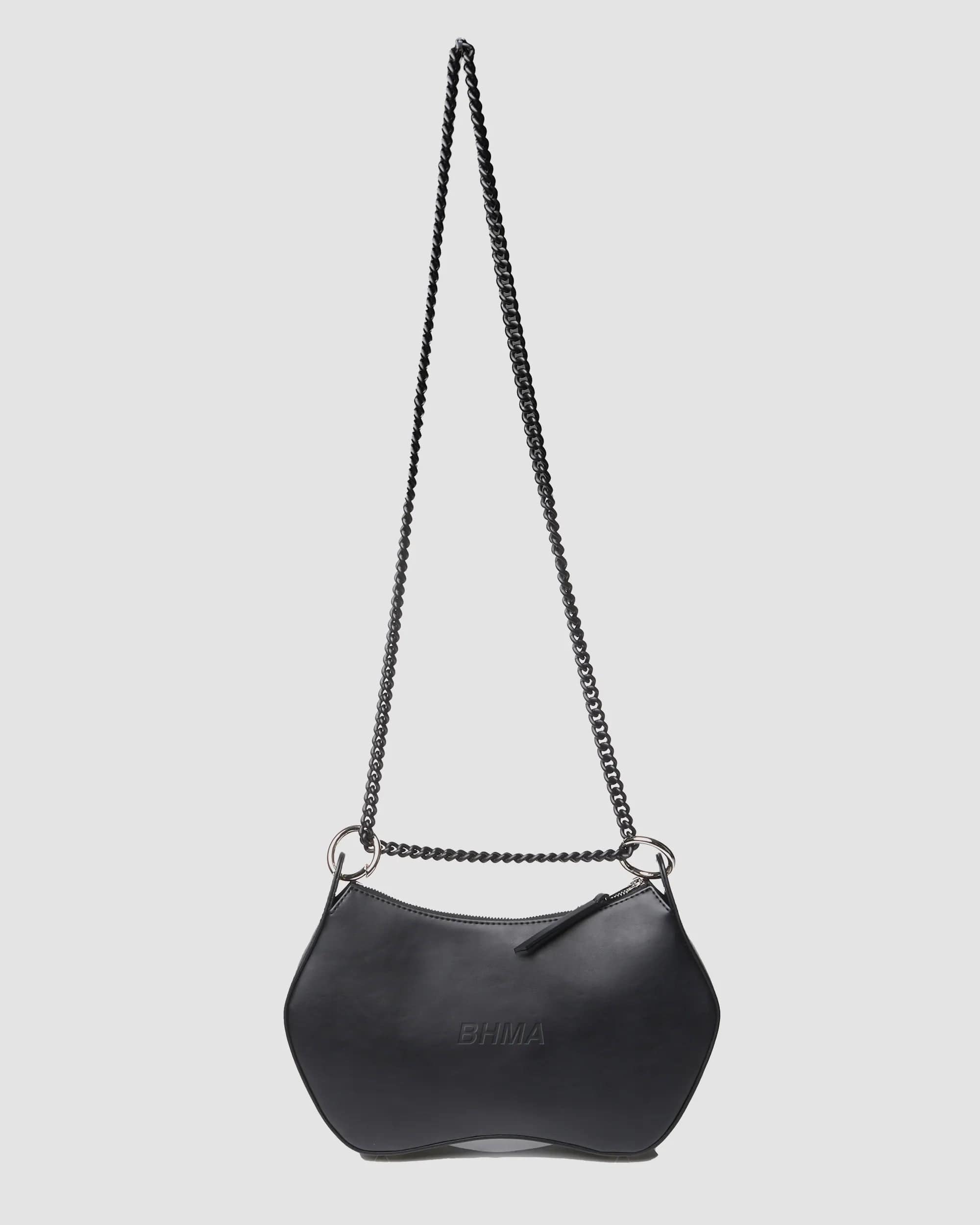 Vegan Corn Leather Crossbody Bag for Women | Noir BHMA Black Purse | Stylish & Eco-Friendly Handbag for Daily Use, Travel & Shopping