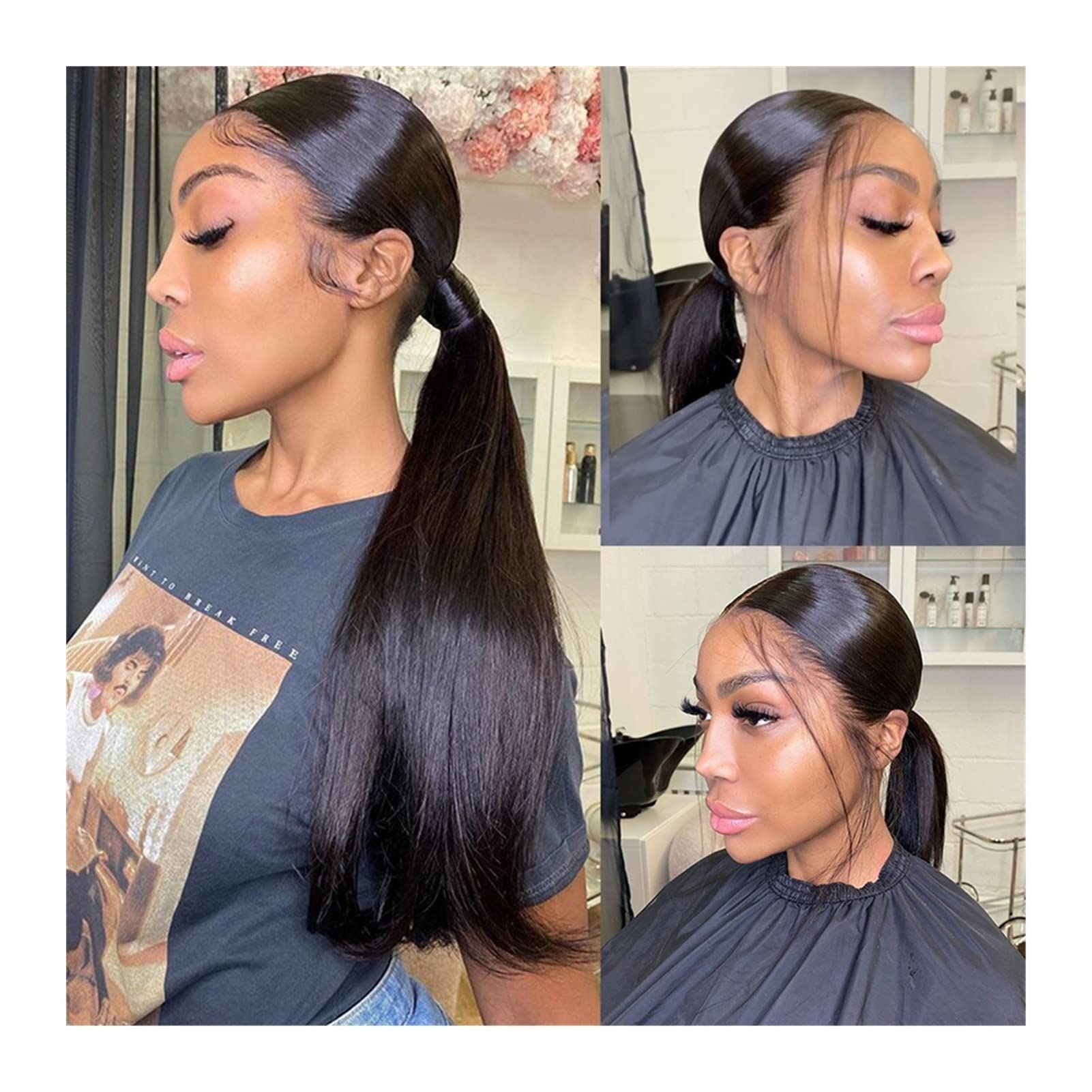 TOMYEUS 360 Full Lace Human Hair Wigs for Women - Brazilian Straight Pre Plucked Lace Front Wig 8-30 Inch, Natural Black Women's Wigs with HD Frontal | Perfect for Daily Wear, Cosplay, and Special Occasions