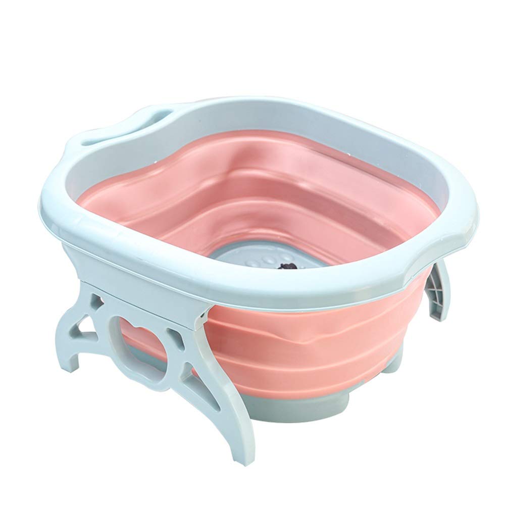 Foldable Portable Foot Soak Tub - Thickened Massage Foot Bath Basin for Home & Travel - Relaxing Spa Pedicure Soaker (Blue) - Perfect for Stress Relief, Foot Care & At-Home Spa Treatments