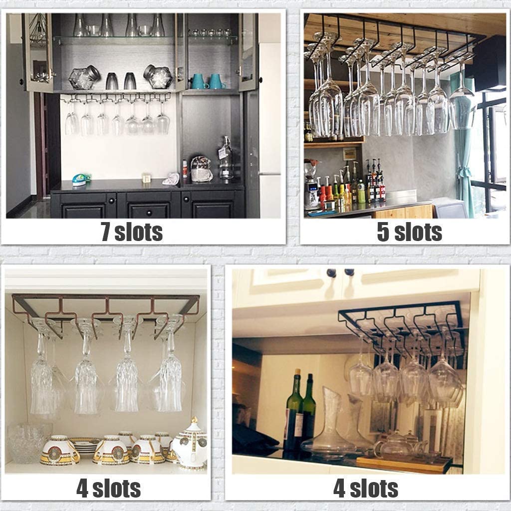 Wall-Mounted Wine Rack & Glass Holder - 3-Tier Storage Shelf for Bars, Restaurants & Home Decor | Under Cabinet Wine Bottle Organizer & Stemware Rack for Kitchen, Dining Room & Wine Cellar Organization