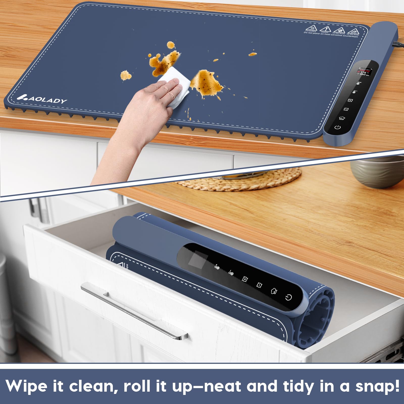 Smart Silicone Heating Mat for Food - Portable Warming Tray with Limitless Temperature Control | Perfect for Parties, Buffets & Kitchen Use | Roll-Up Design for Easy Storage & Travel