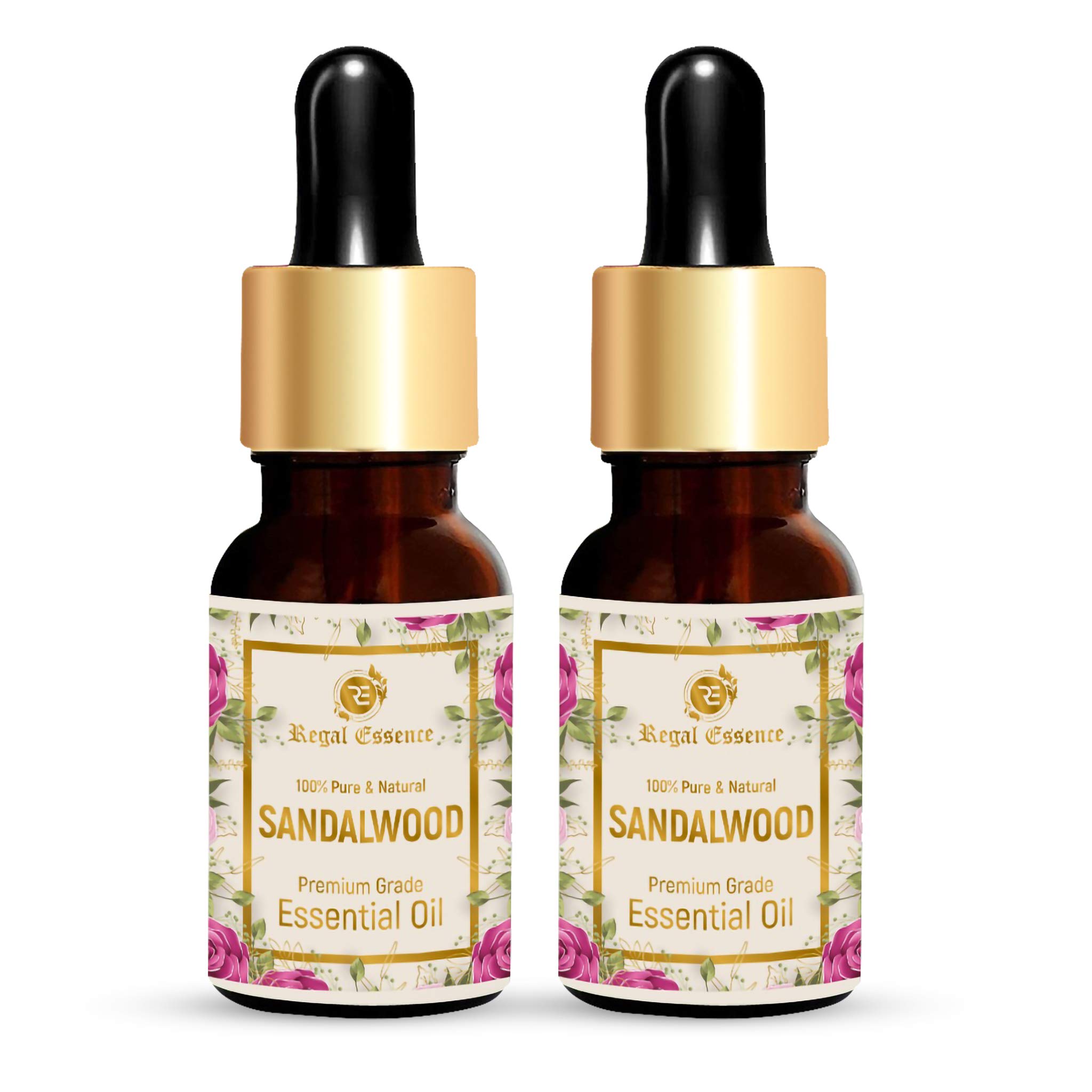 Premium Sandalwood Essential Oil - 100% Pure Chandan Oil for Skin, Face & Aromatherapy | Natural Home Fragrance Oil for Diffusers, Humidifiers & Massage | 15ml (2-Pack) | Perfect for Relaxation, Spa & Meditation