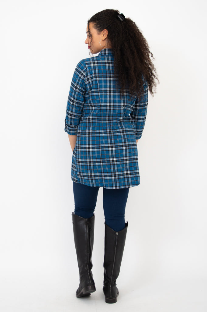Larissa Tunic Top - Stylish Maya Plaid Print Cotton Blouse for Women | Perfect for Casual Outings, Office Wear & Spring Fashion