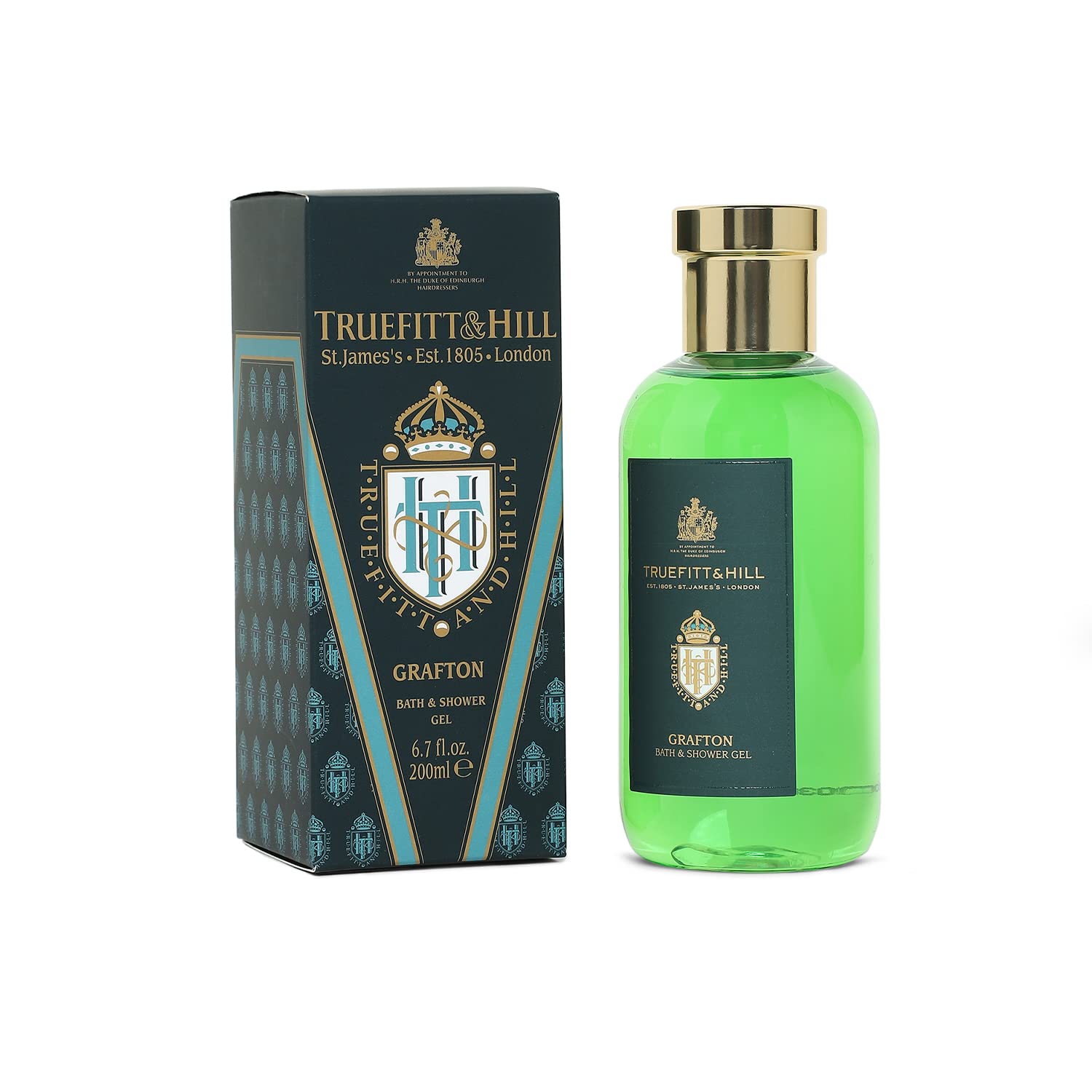 Truefitt & Hill Grafton Bath & Body Wash Gel 200ml - Luxury Men's Shower Gel with Musky Woody Fragrance | Premium Aftershave & Grooming Essential for Daily Use & Special Occasions
