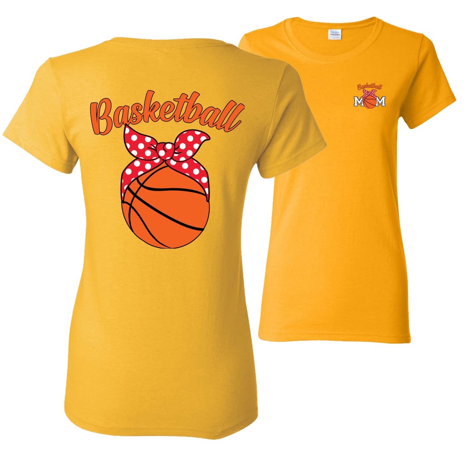 Basketball Mom Graphic T-Shirt - Cute Sports Tee for Women - Perfect Youth League Gift - Front & Back Print - Ideal for Games, Practices & Team Events