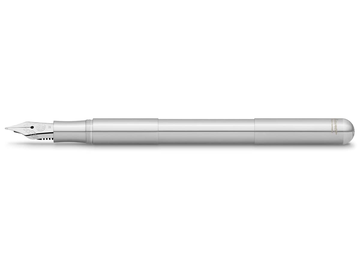 Kaweco SUPRA Fountain Pen - Stainless Steel Ink Cartridge Pen with Retro Metal Box | 16.5cm Writing Instrument with Medium (M) Nib | Perfect for Journaling, Calligraphy & Professional Use