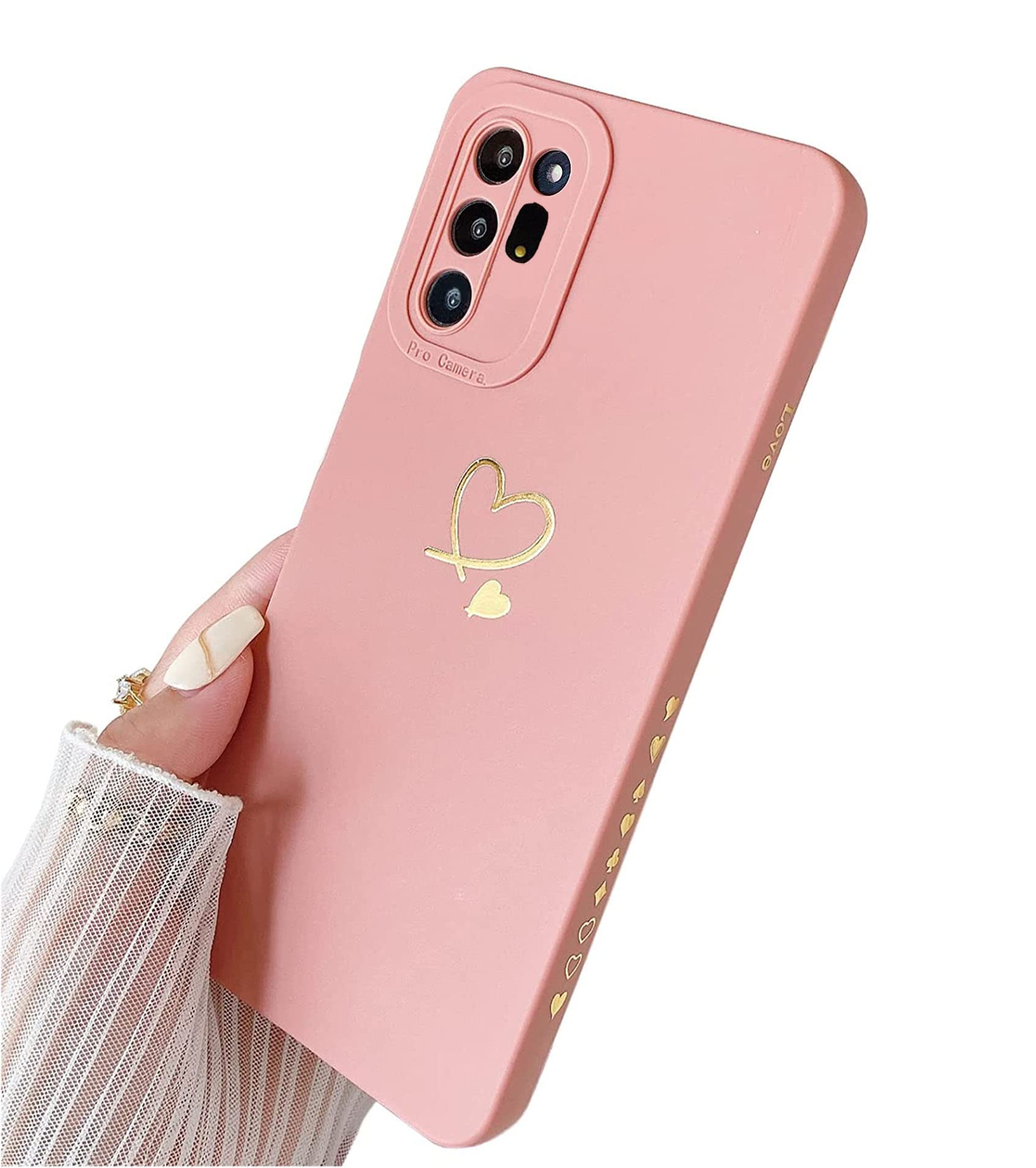 Cute Plated Love Heart TPU Protective Case for Samsung Galaxy Note 20 Ultra 5G (6.9