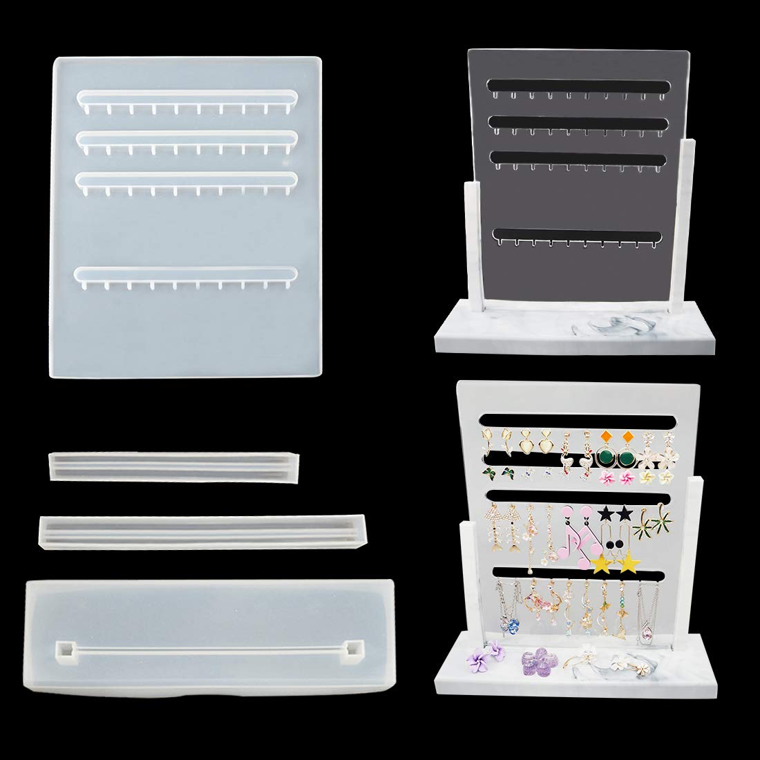 FineInno 40-Hole Silicone Resin Jewelry Display Stand - Earring Organizer for DIY Casting Crafts, Jewelry Making & Boutique Store Display (Perfect for Crafters, Jewelry Artists & Retail Shops)