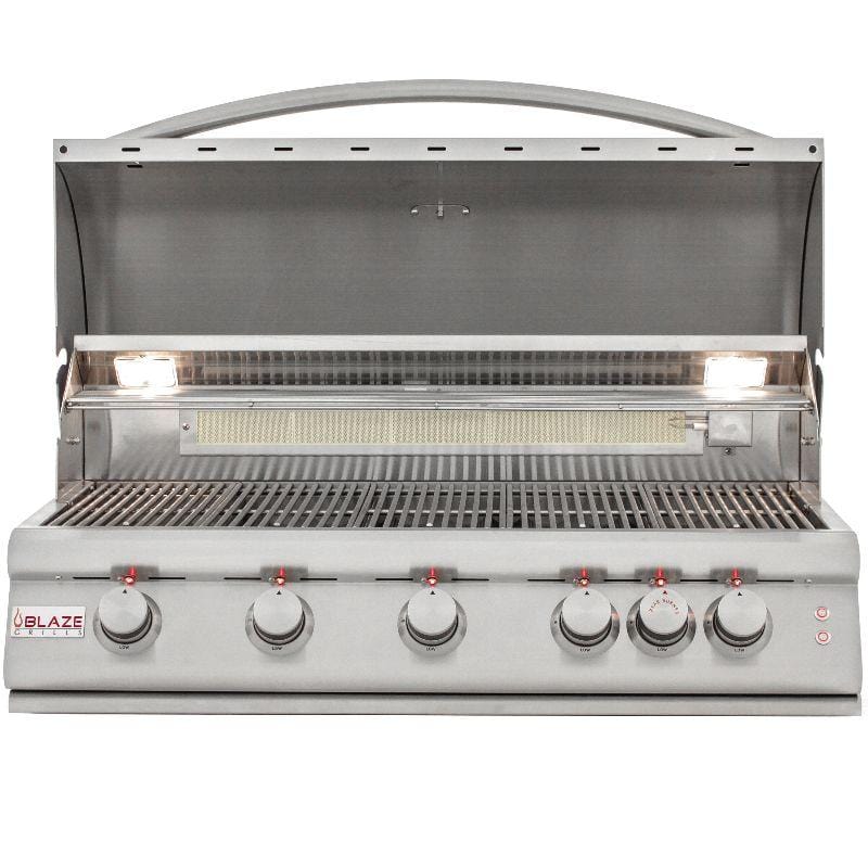 40 Inch 5-Burner LTE Gas Grill with Rear Burner & Built-In LED Lighting System - Outdoor BBQ Grill for Backyard, Patio, and Tailgating Parties