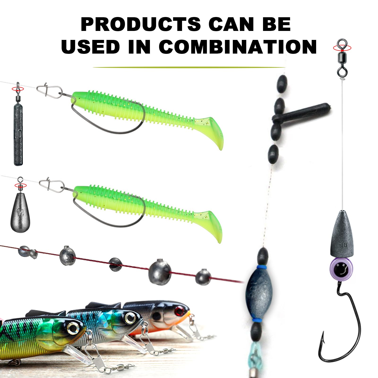 306pcs Fishing Lure Accessories Kit - Hooks, Sinkers, Bobbers, Jigs, Beads & Swivels | Complete Tackle Box Set for Freshwater & Saltwater Fishing | Perfect for Bass, Trout & Walleye Anglers