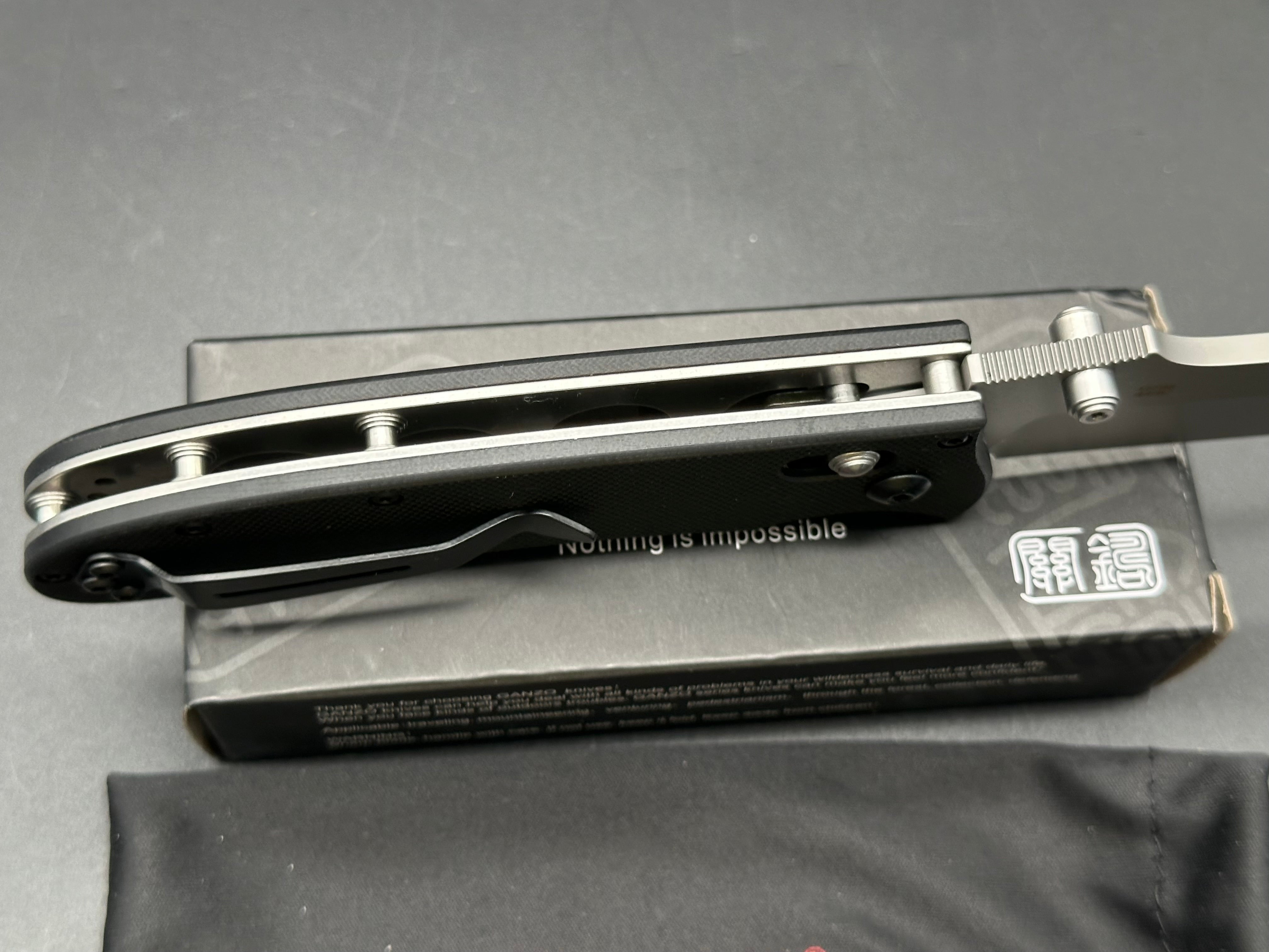 Ganzo G704 BK Folding Knife - 3.35