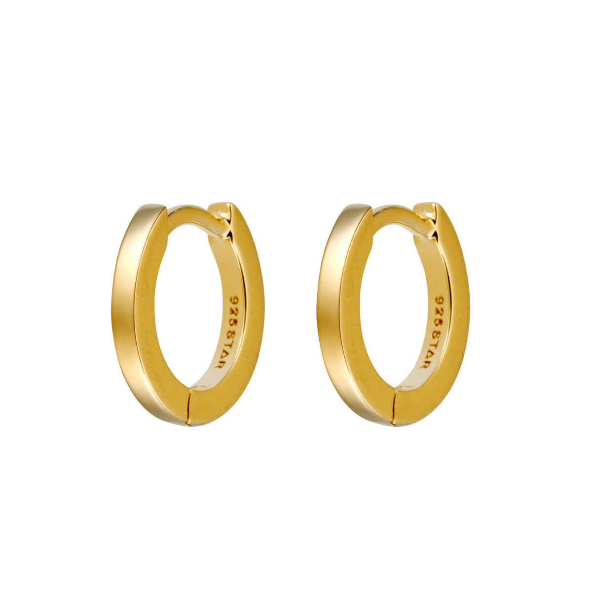 10mm Gold Micro Square Huggie Earrings - Minimalist Hoop Earrings for Women, Perfect for Everyday Wear & Special Occasions