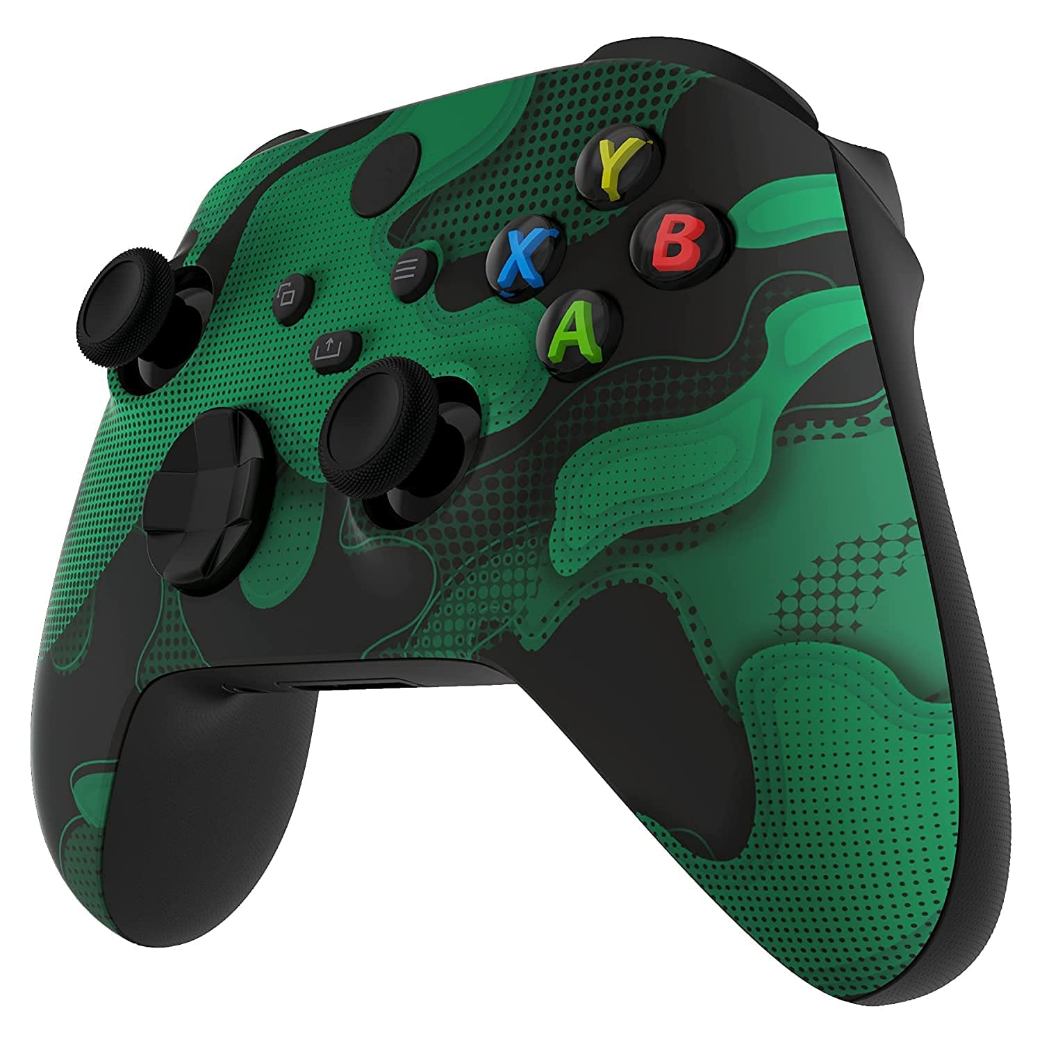 Modded Wireless Controller for Xbox Series X/S & Xbox One - Enhanced for FPS Games with Rapid Fire, Dropshot & Akimbo Modes - Green Camo Design - Perfect for Competitive Gaming & Esports Tournaments