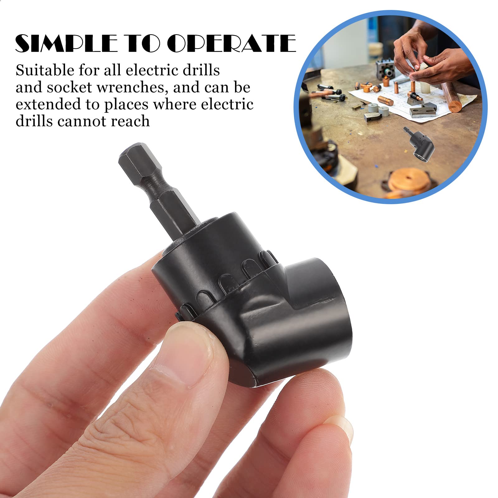 DOITOOL 90 Degree Right Angle Screwdriver - Electric Socket Wrench Adapter for Tight Spaces, Home Repair & DIY Projects - Ideal for Electrical Work, Furniture Assembly & Automotive Maintenance