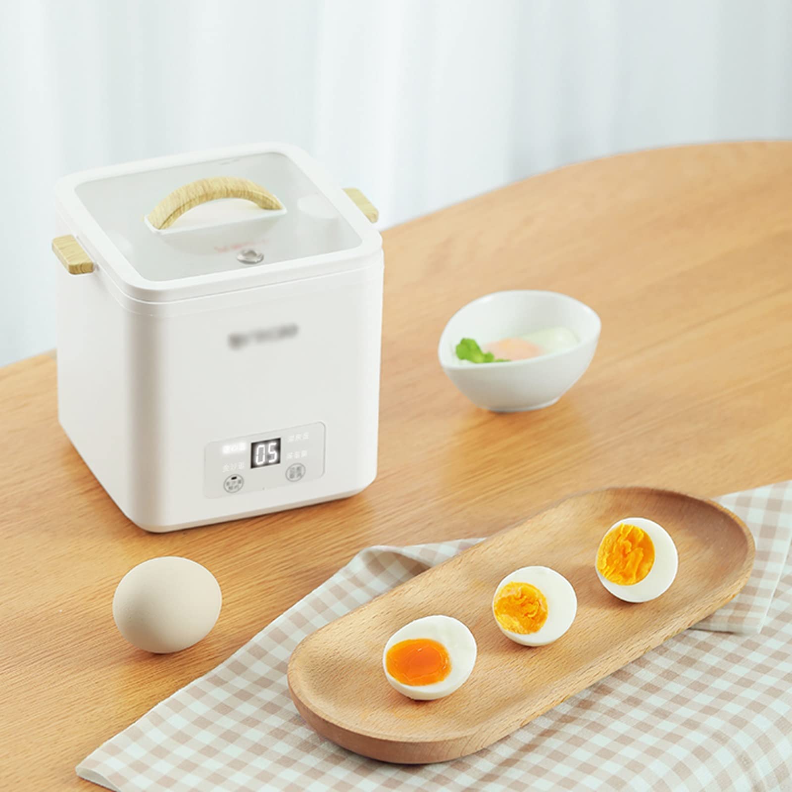 Pevsco Electric Egg Cooker - Instant Pot Rapid Egg Boiler with Auto Shut Off for Soft/Medium/Hard Boiled, Poached & Steamed Eggs, Vegetables & Dumplings | Perfect for Breakfast, Meal Prep & Healthy Cooking (White)