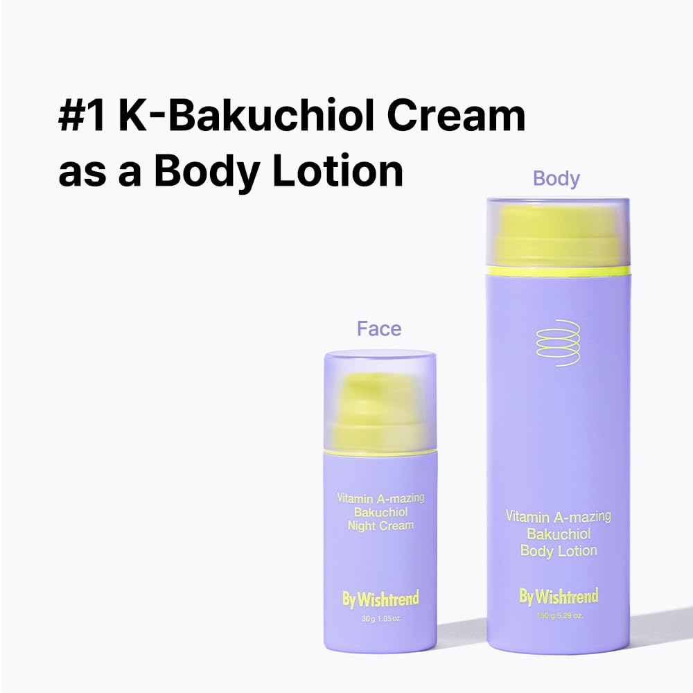 BY WISHTREND Bakuchiol Body Lotion 150g - Korean Moisturizer for Bumpy Skin & Wrinkles - Perfect for Dry Skin Care Routine