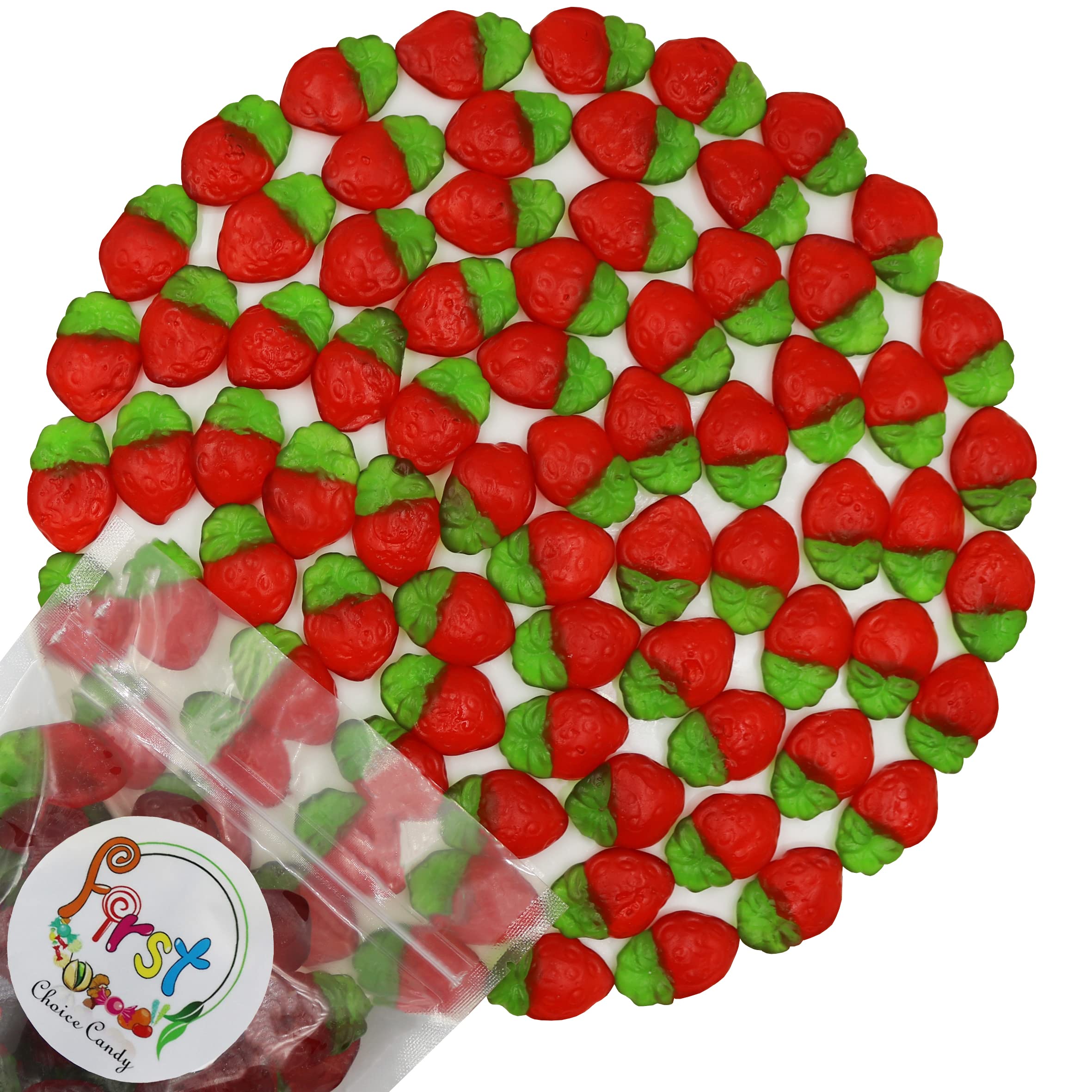 FirstChoiceCandy Gummy Fruit Candy - Strawberry Flavor, 2 Pound Bulk Pack (Pack of 1) | Delicious Soft Chewy Candy for Parties, Snacks & Gift Baskets