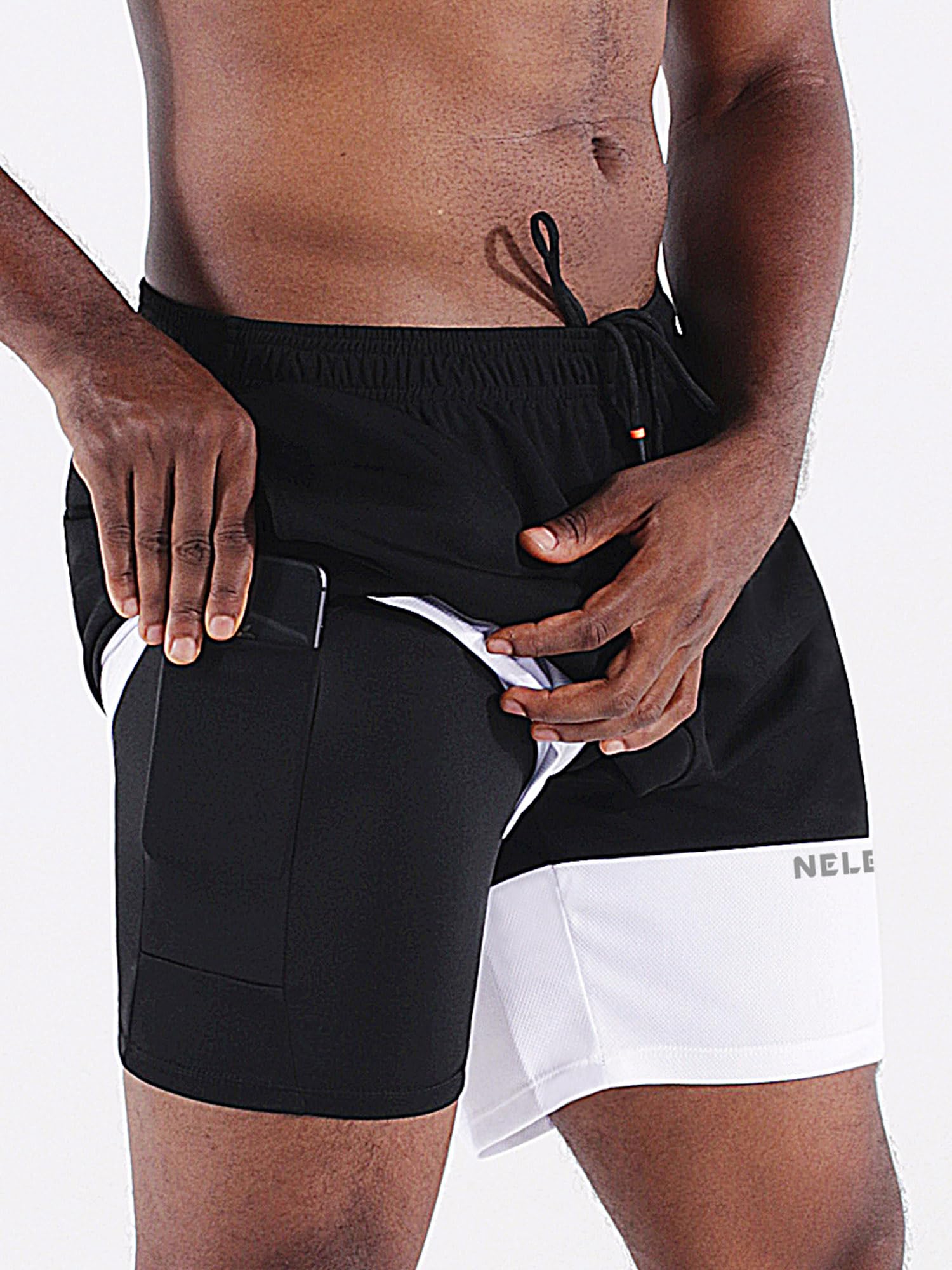 NELEUS Men's 2-in-1 Running Shorts with Built-in Liner - Quick Dry Athletic Workout Shorts with Pockets for Gym, Jogging & Outdoor Sports