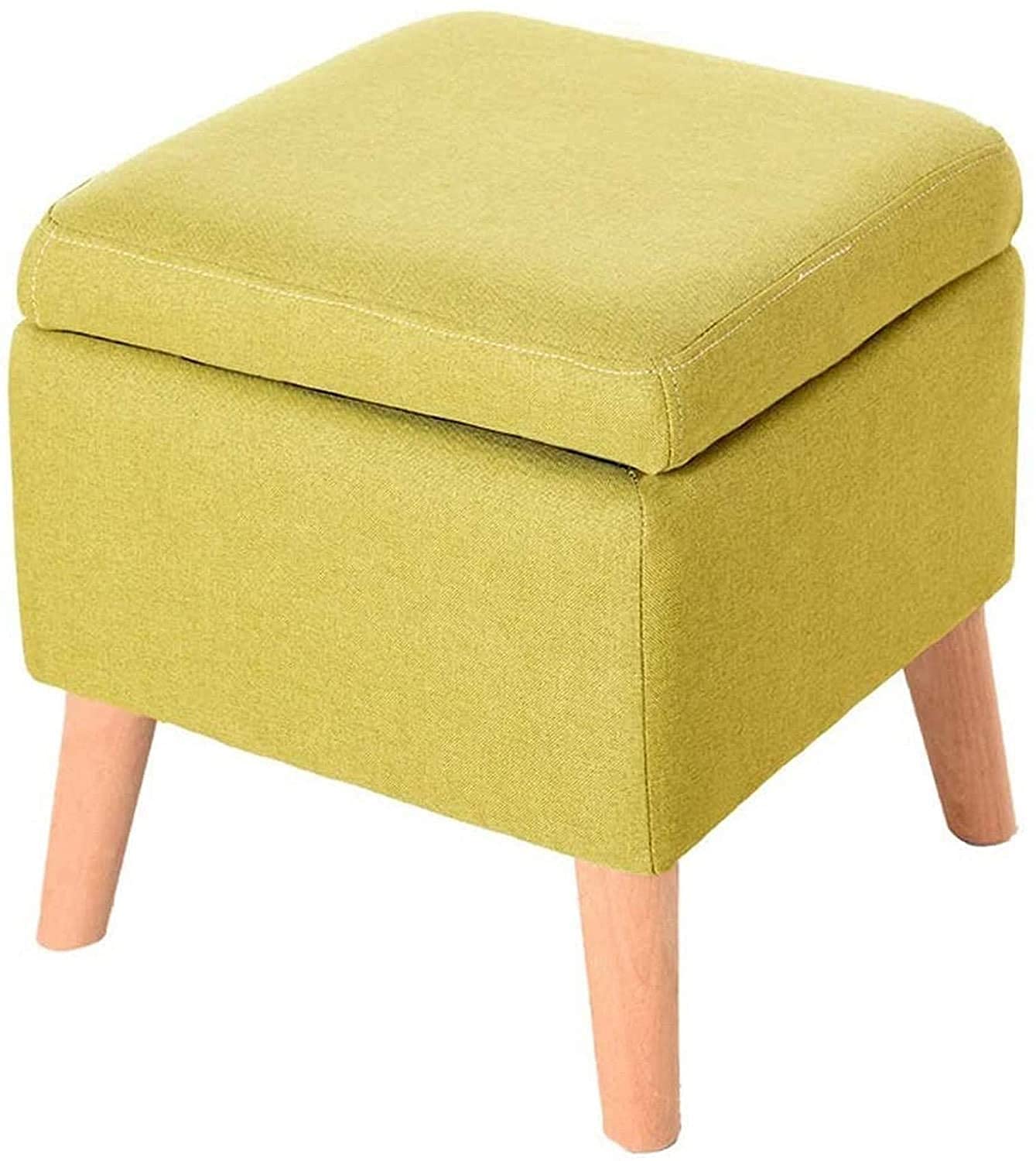 GTYT Folding Storage Ottoman Footstool - Upholstered Seat with High Elastic Sponge & Solid Wood Legs - Multi-Functional Footrest, Stool & Living Room Storage Solution for Small Spaces | Perfect for Reading Nook, Bedroom, or Nursery Organization