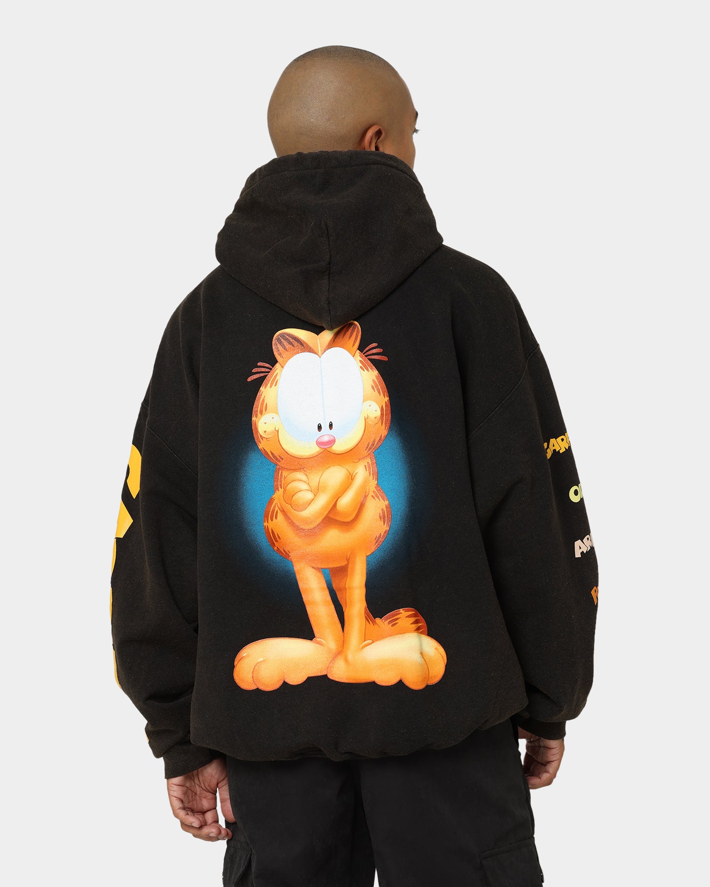 Vintage Garfield Hoodie - Black Wash Retro Graphic Sweatshirt for Men & Women | American Thrift Style | Perfect for Casual Wear, Cosplay & 90s Nostalgia Fashion
