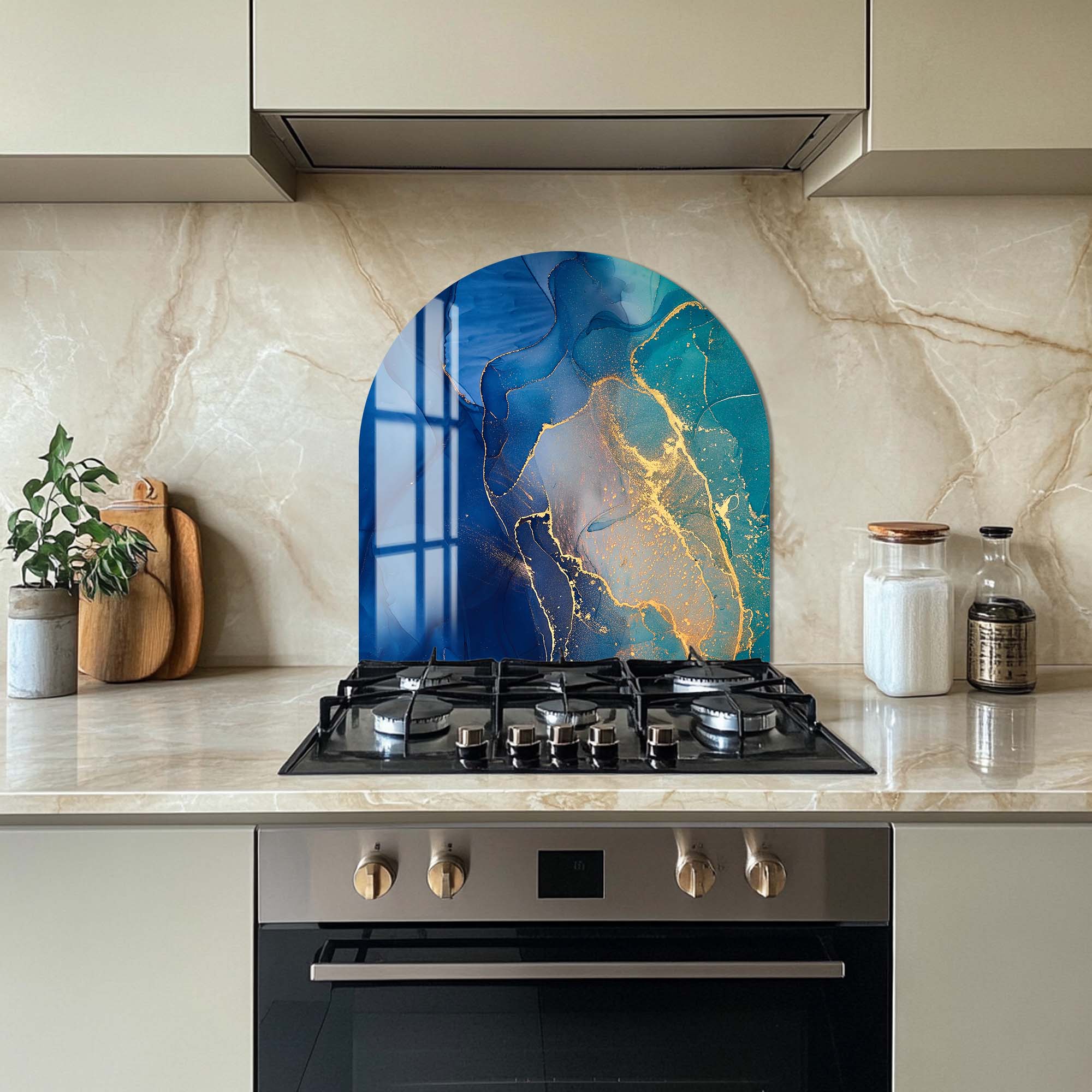 Sheen Glass Splashback - Modern Kitchen Backsplash Panel - Heat & Stain Resistant Tempered Glass - Perfect for Home Kitchen Renovation & Protection