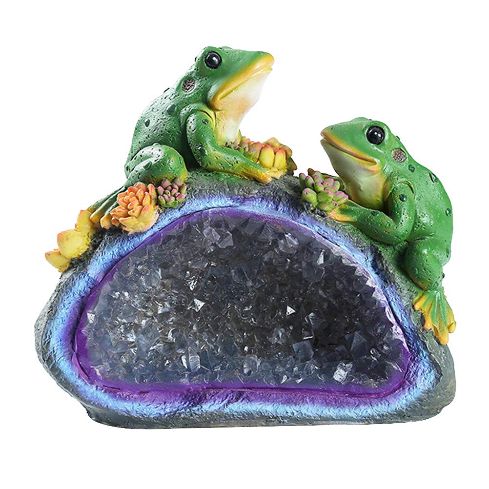 Solar Powered LED Frog Shape Resin Garden Lights - Waterproof Outdoor Decorative Lighting for Yard, Pathway & Patio - Cute Animal Lawn Ornaments for Nighttime Ambience