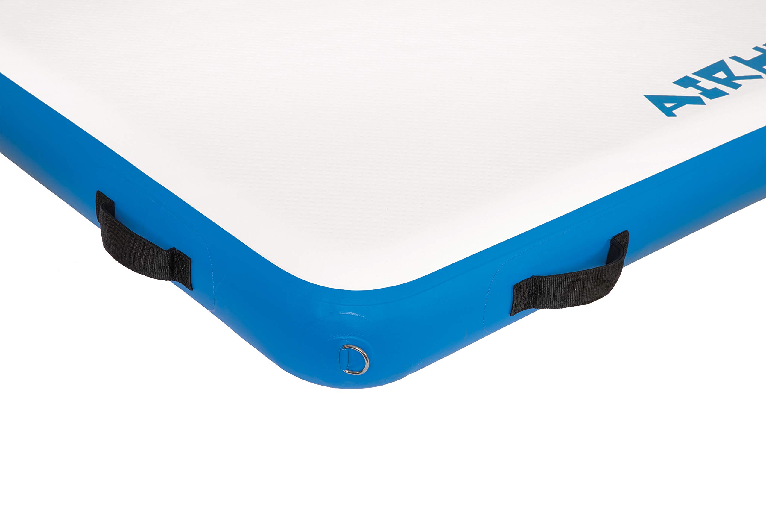 Airhead WATERMAT AIR Inflatable Floating Deck - 8ft with Pump for Lakes, Pools & Beaches - White & Blue Water Mat for Relaxation & Fun