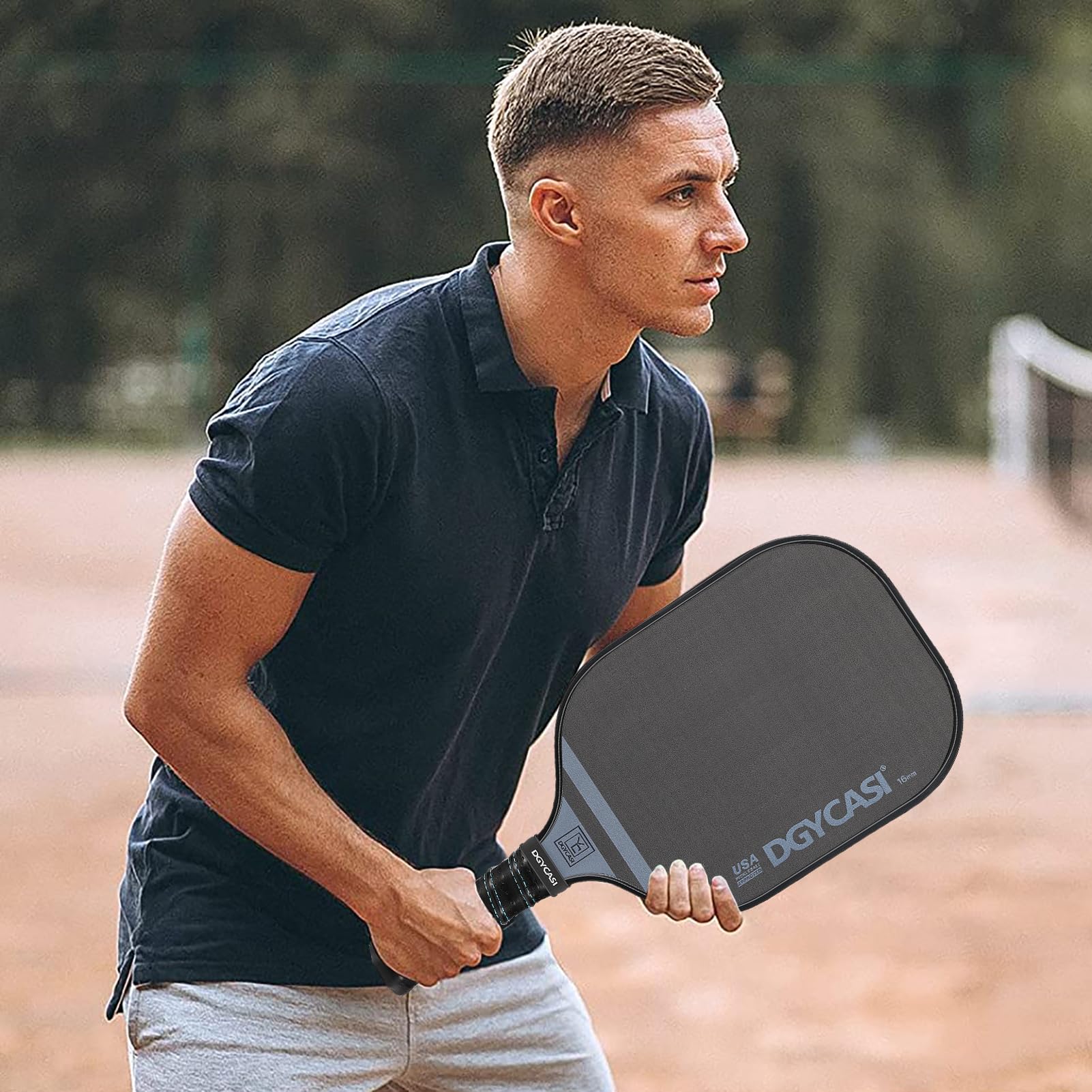 USAPA Approved T700 Carbon Fiber Pickleball Paddles - 16mm Professional Pickle Paddle with Polypropylene Honeycomb Core & Comfort Grip | Lightweight Design for Competitive Play | Includes Protective Cover Case (Black) - Perfect for Tournaments, Outdoor Games & Recreational Play