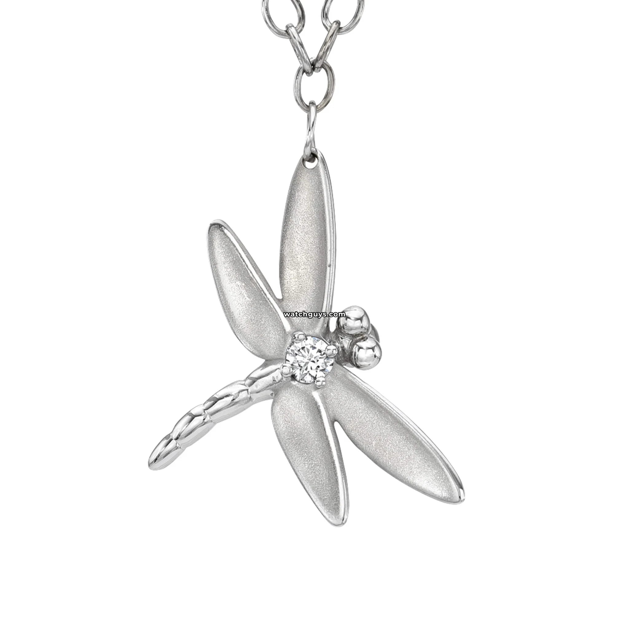 Tiffany & Co. 18K White Gold Dragonfly Pendant Necklace with Diamonds - Elegant Jewelry Gift for Women, Perfect for Anniversaries & Special Occasions