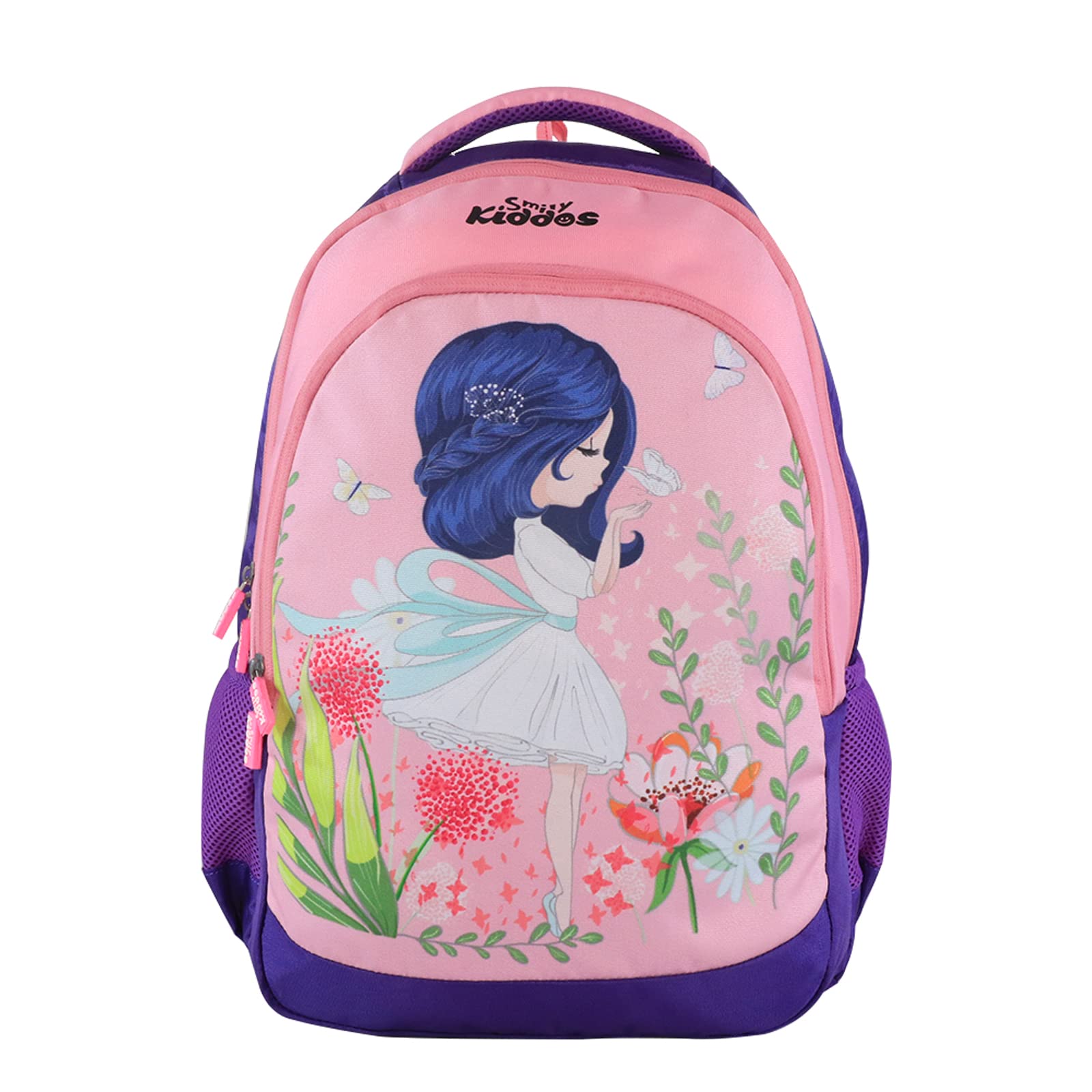 Smily Kiddos 29L Kids Backpack for School - Cartoon Design Unisex Backpack for Boys & Girls Ages 5-9 (Daisy Pink, 45x33x20cm) - Perfect for Elementary School, Daycare & Travel