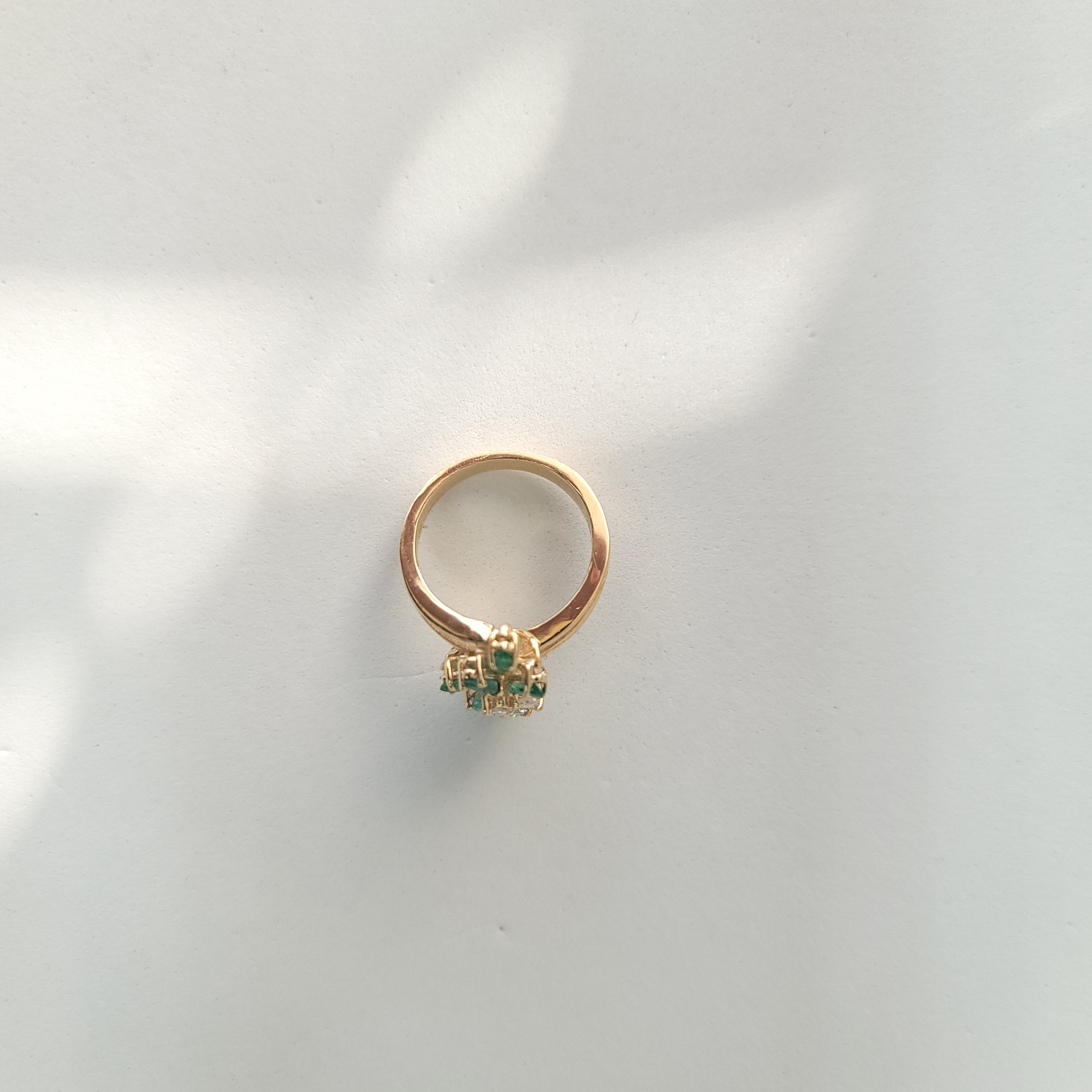 1.00cttw Emerald & Diamond Cocktail Ring in 14k Yellow Gold - Elegant Evening Wear & Special Occasion Jewelry