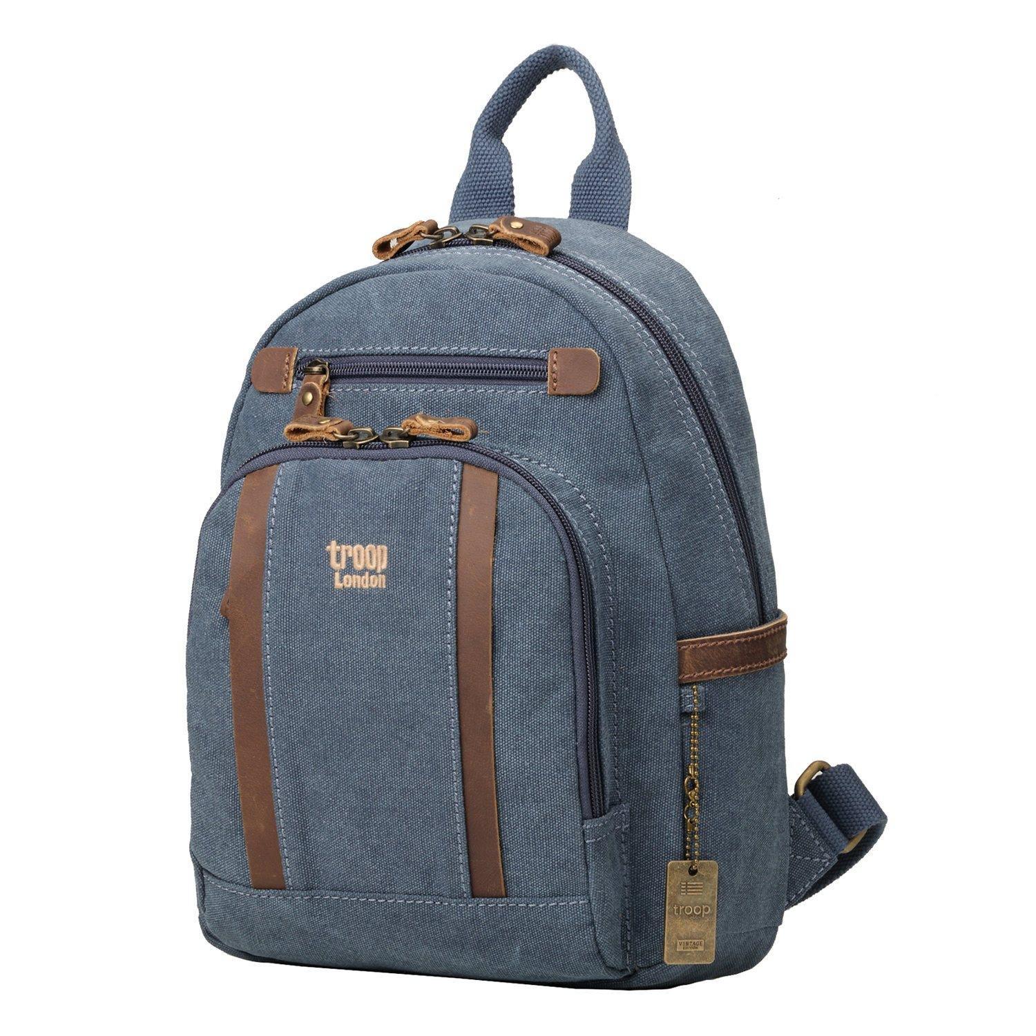 TRP0255 Troop London Classic Canvas Backpack Small - Durable School & Travel Backpack for Men & Women - Perfect for College, Commuting & Outdoor Adventures