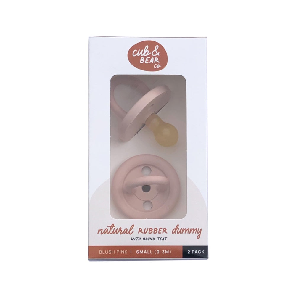 CUB & BEAR CO Natural Rubber Pacifier for Newborns 0-3 Months - BPA-Free, Orthodontic Nipple, Twin Pack in Blush Pink - Perfect for Soothing & Sleep Training Babies
