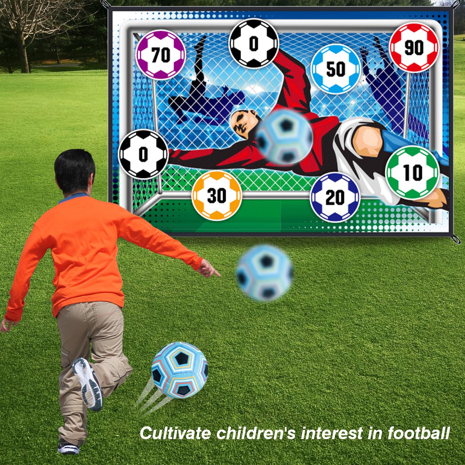 Mini Soccer Games Set for Kids - Indoor/Outdoor Backyard Toy with Adhesive Ball (No Inflation Needed) - Fun Birthday Gift for Boys & Girls - Perfect for Yard, Park, and Playroom Activities