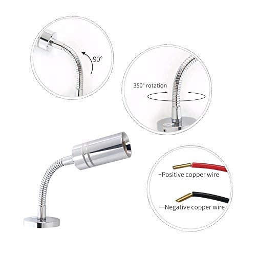 **12V/24V Adjustable RV LED Reading Light with USB Port & Touch Switch - Dual Lighting for Motorhome, Camper Van, Boat & Caravan - Perfect for Nighttime Reading & Ambient Lighting**