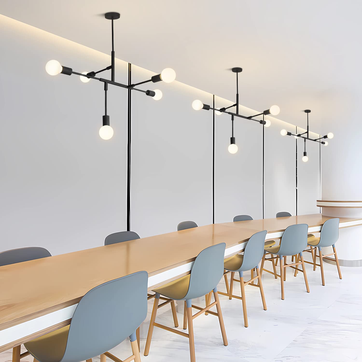 Modern Matte Black 5-Light Sputnik Chandelier - Industrial Style Pendant Light for Kids Room, Art Studio & Ceiling Decor | E26/G95 Bulb Compatible | Perfect for Children's Bedroom, Playroom & Creative Spaces