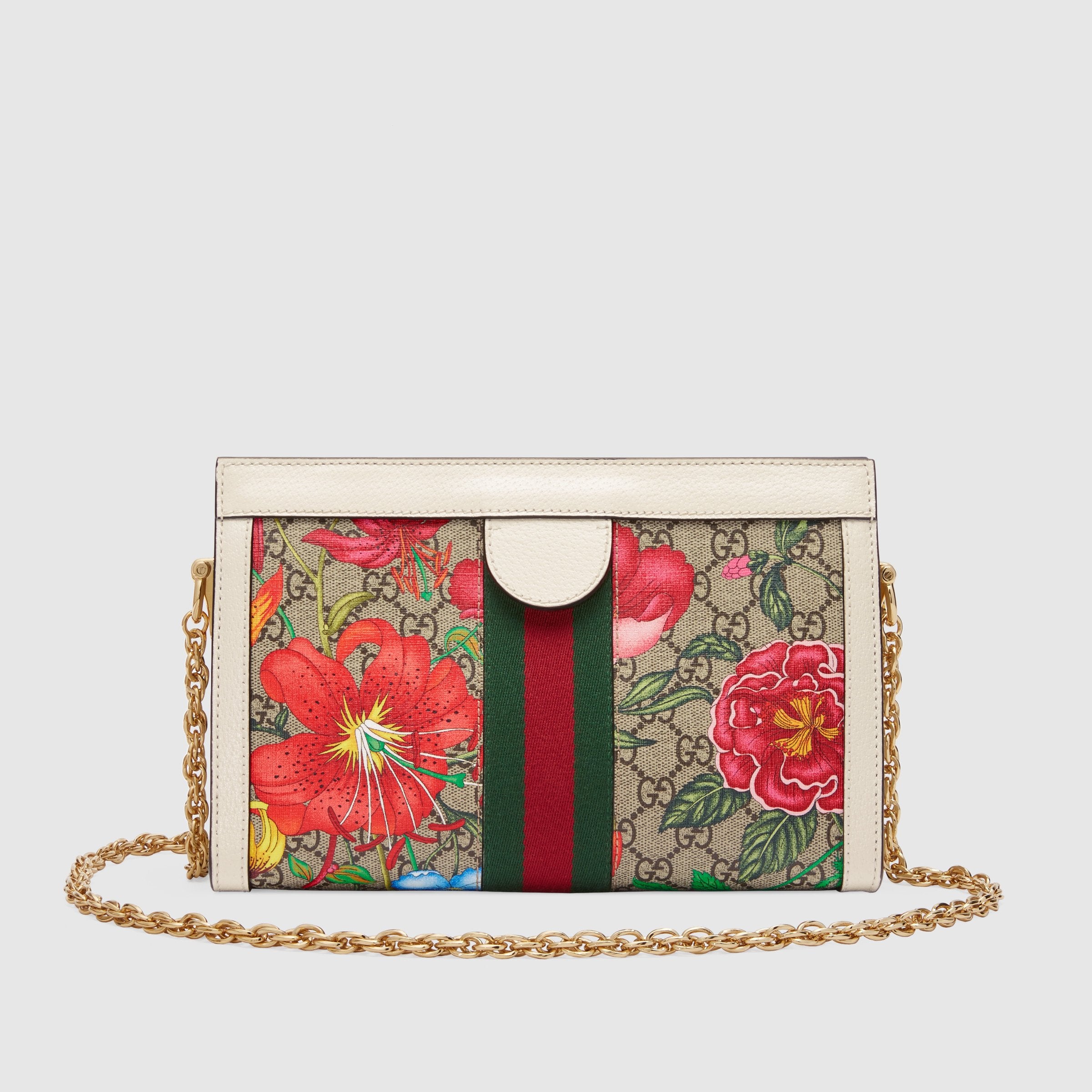 Gucci Ophidia GG Flora Small Shoulder Bag in White | Luxury Crossbody Purse for Women | Perfect for Date Night & Evening Events