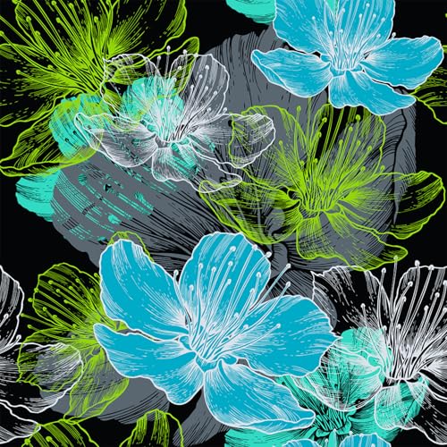Black/Ocean Blooms Full