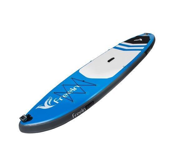 Freein 11' Explorer Inflatable Stand Up Paddle Board with Dual Action Pump & Camera Mount - Blue SUP Package for Lakes, Rivers & Ocean Paddling