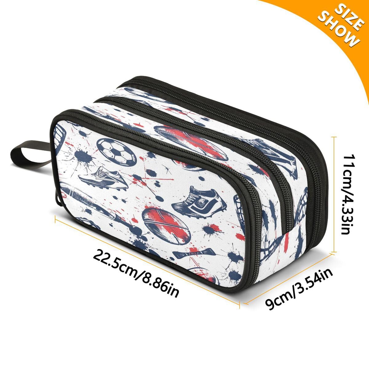 ALAZA Soccer Ball Design Pencil Case - Waterproof Pen Holder Pouch for School, Office, Student Supplies - Perfect for Sports Lovers & School Essentials Organization