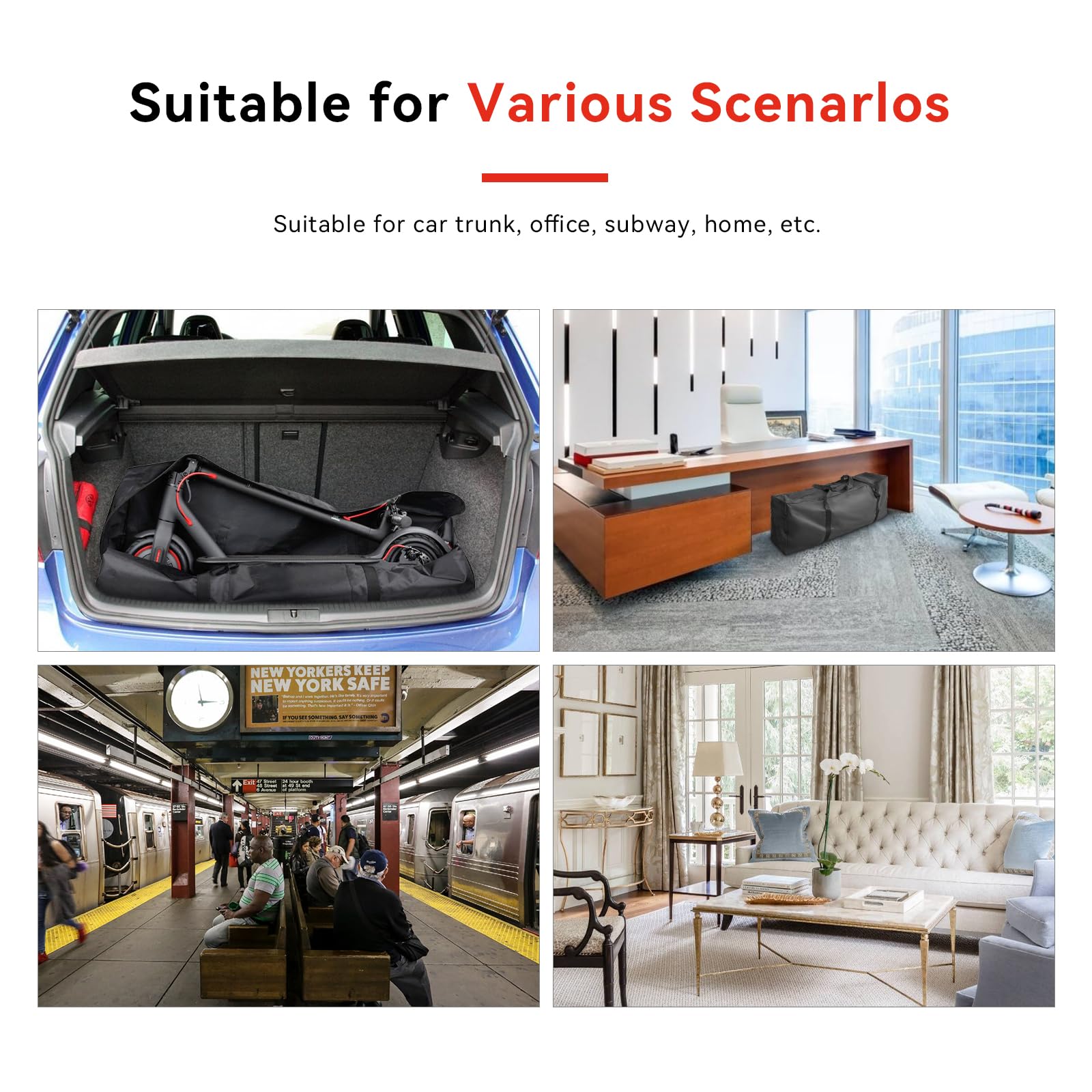 Foldable Electric Scooter Storage Bag - Waterproof Carrying Case for Xiaomi Scooters & Folding Bikes | Portable Transportation Backpack for Commuting, Travel & Outdoor Adventures