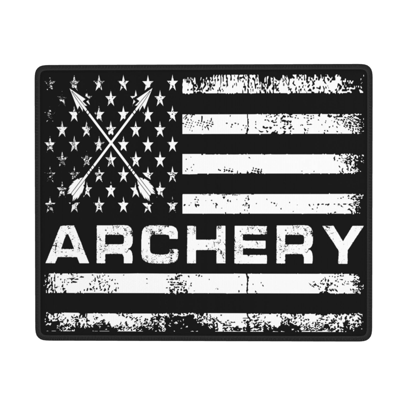 SIYTUAU Patriotic USA Flag Archery Mouse Pad - Waterproof, Non-Slip Rubber Gaming & Office Mousepad (7x9 inches) - Perfect for Laptop, PC, and Gaming Setups