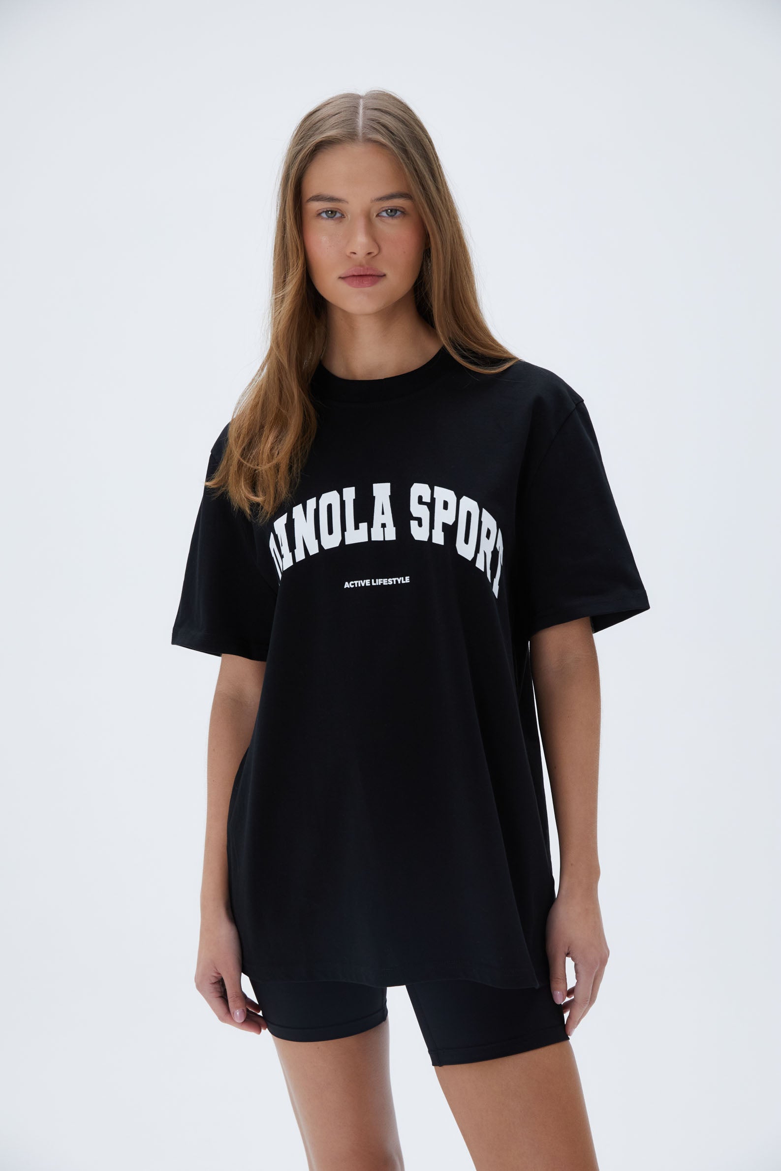 AS Short Sleeve Oversized T-Shirt for Women - Black | Comfortable Loose Fit Cotton Tee for Casual Wear, Street Style & Everyday Outfits